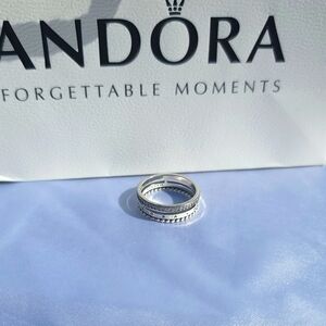 PandoraPandora Signature Logo Pavé & Beads Ring
